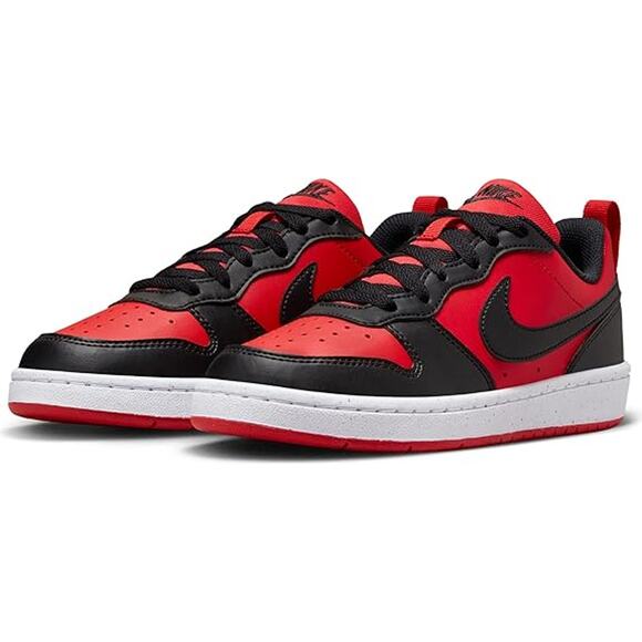 NWT Nike Unisex Court Borough Low Recraft Shoes,Red/Black/White,6.5 Big Kid - Picture 1 of 7